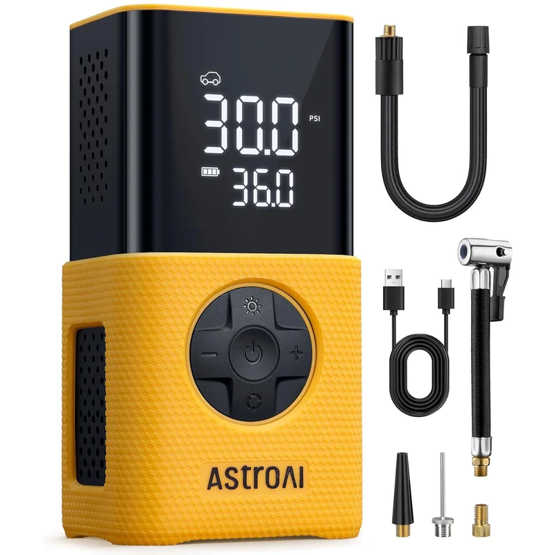 محتویات جعبه پمپ باد شارژی AstroAI AIRUN L7S