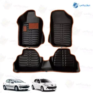 کفپوش پنج بعدی چرمی رایکو مناسب پژو 206 و 207 کد 1231 درجه 1
